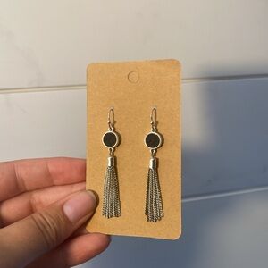 Black and Silver Dangle Earrings!